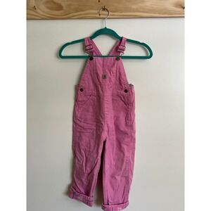 Carhartt Overalls Bibs Pink Flannel Lined Youth 4T